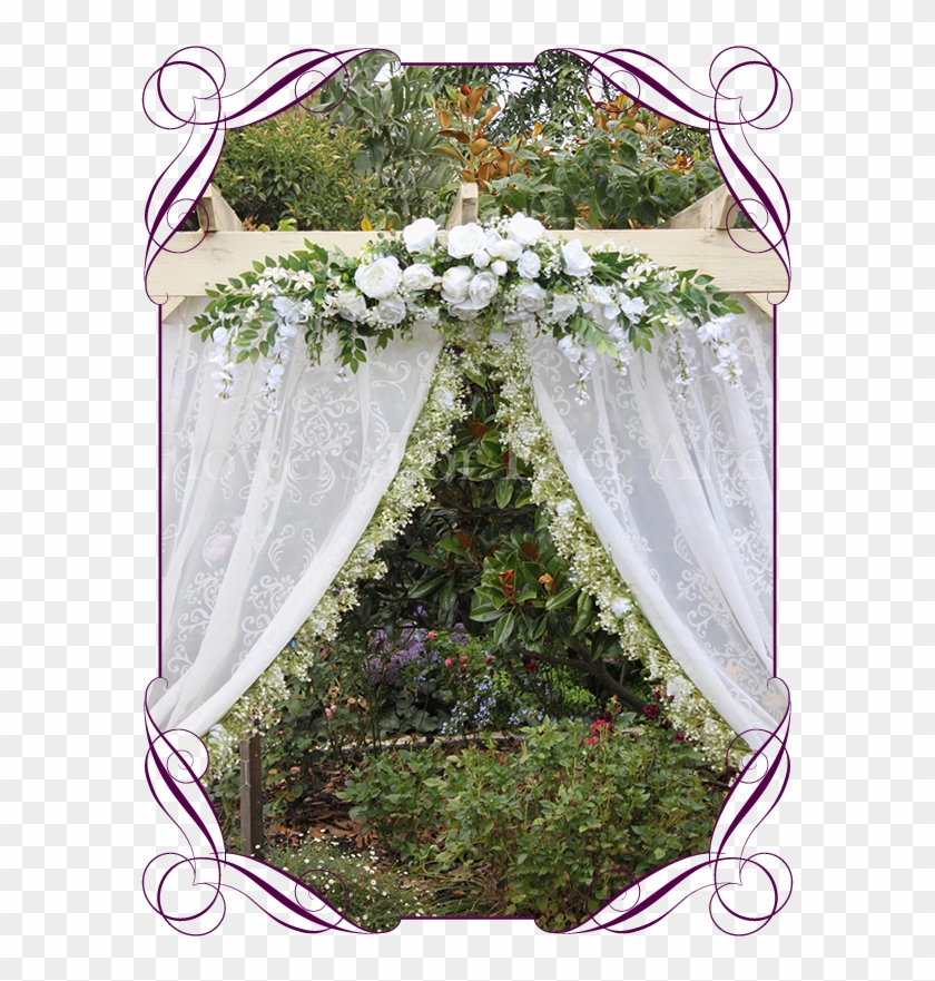 Silk Artificial White Peony Rose And Baby's Breath Clipart #1877432