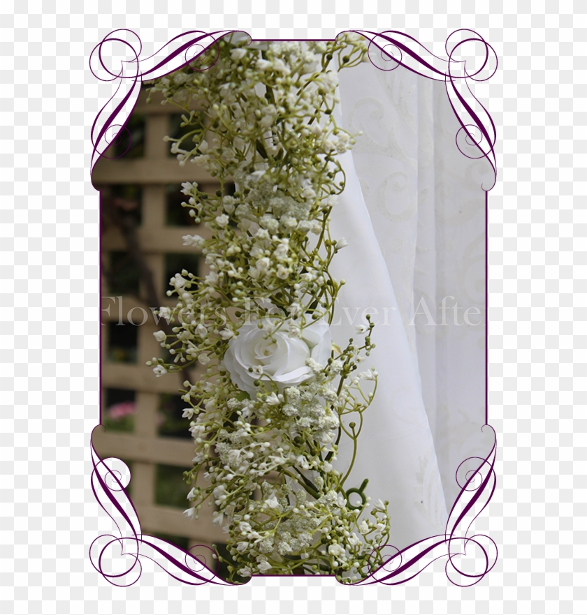 Silk Artificial White Rose And Baby's Breath Wedding Clipart #1877551