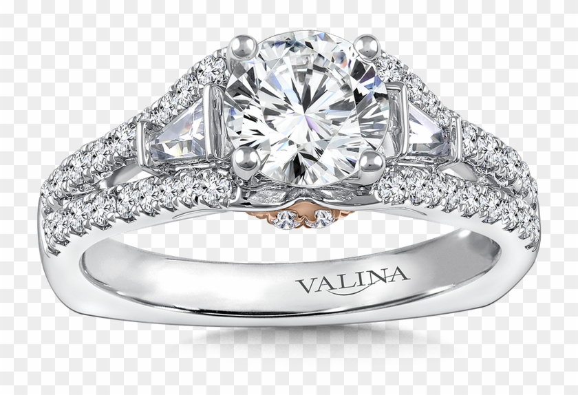 Valina Diamond Engagement Ring Mounting In 14k White/rose - Eon White And Rose Engagement Ring Clipart