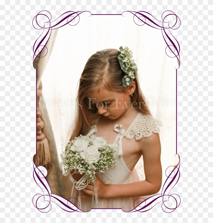 Andrea White Flower Girl Posy Flowers For Ever After - Native Flower Cake Toppers Clipart #1878050