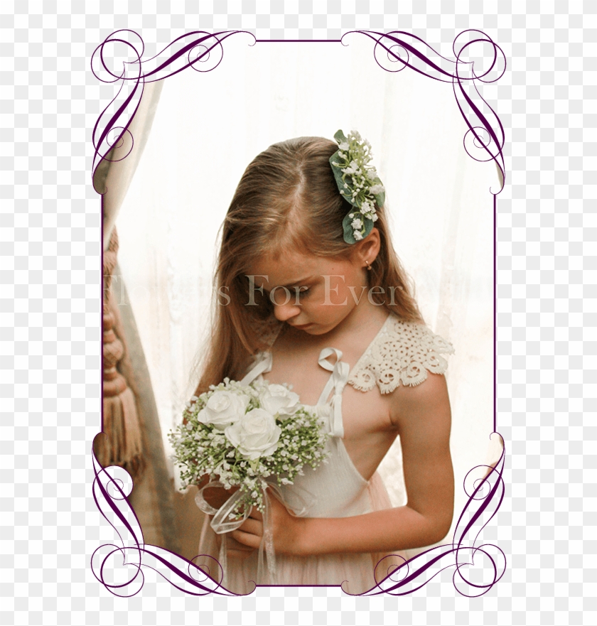 Andrea White Flower Girl Posy Flowers For Ever After - Native Flower Cake Toppers Clipart