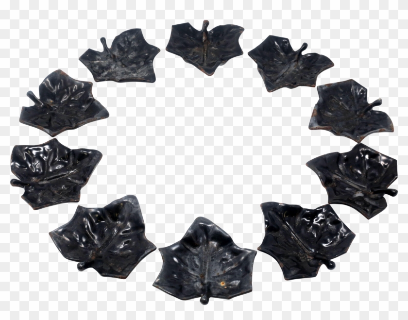 Vintage Cast Iron Maple Leaf Ashtrays Clipart #1878217