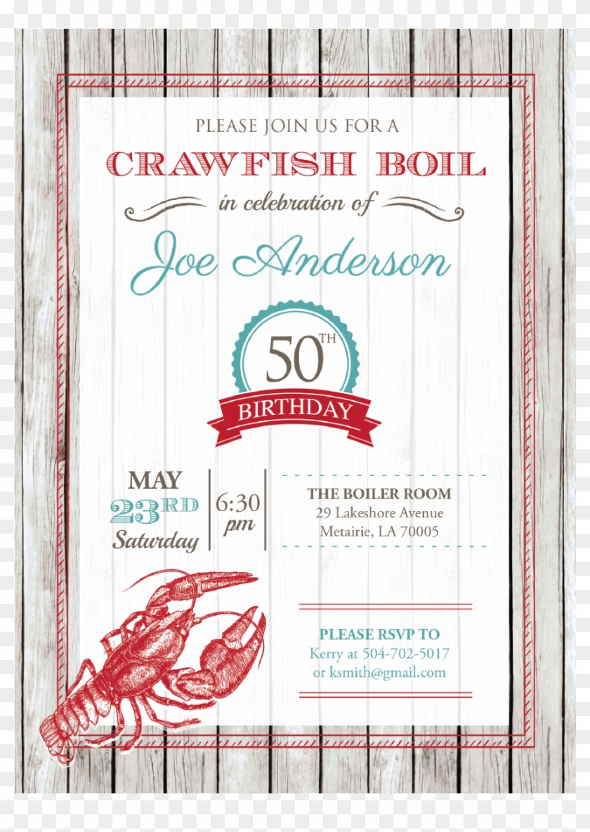 Crawfish Boil Birthday Invitation Clipart