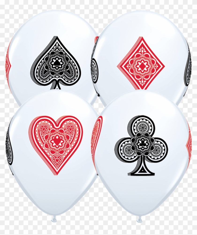 11" Card Suits Casino Latex Balloons Clipart