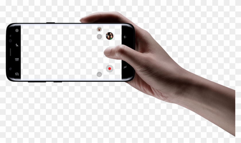 Galaxy S8 In Landscape Mode Being Held By Hand - Galaxy S8 Hand Png Clipart #1880387