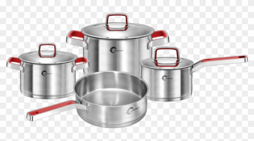 La Fermeté 7 Piece Stainless Steel Cooking Pot Set - Lid Clipart
