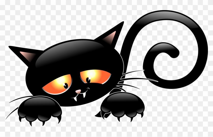 Cat Vector Vintage - Halloween Cat Clipart Png Transparent Png #1880678