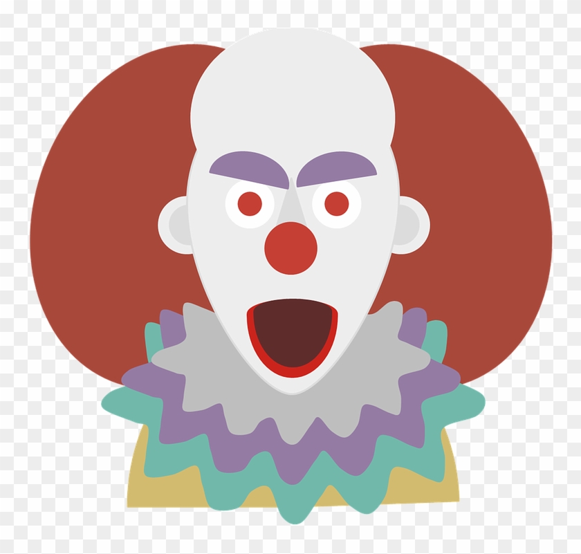 Clown, Terror, Halloween, Chilling, Look, Monster - Clown Cartoon Clipart #1881322