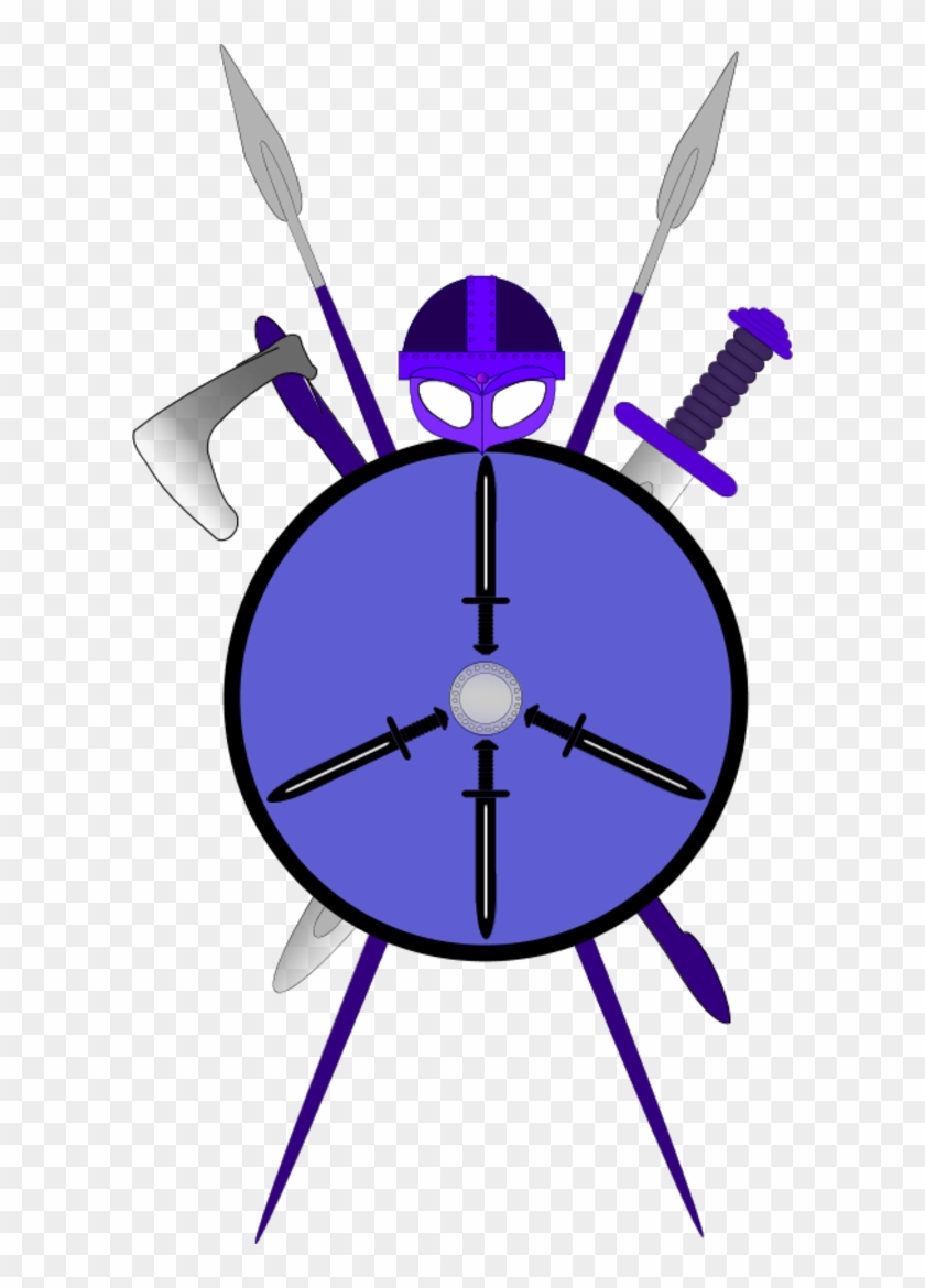 Sword Shield Ax Spear - Shield And Speer Clipart #1881487