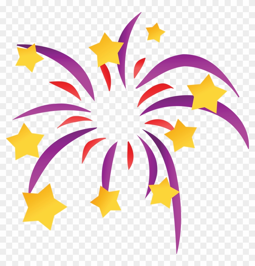 Free Of A Starry Firework - Cartoon Images Of Fireworks Clipart #1881491