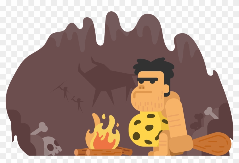 Rock Png Transparent Free Images - Stone Age Man Cave Cartoon Clipart