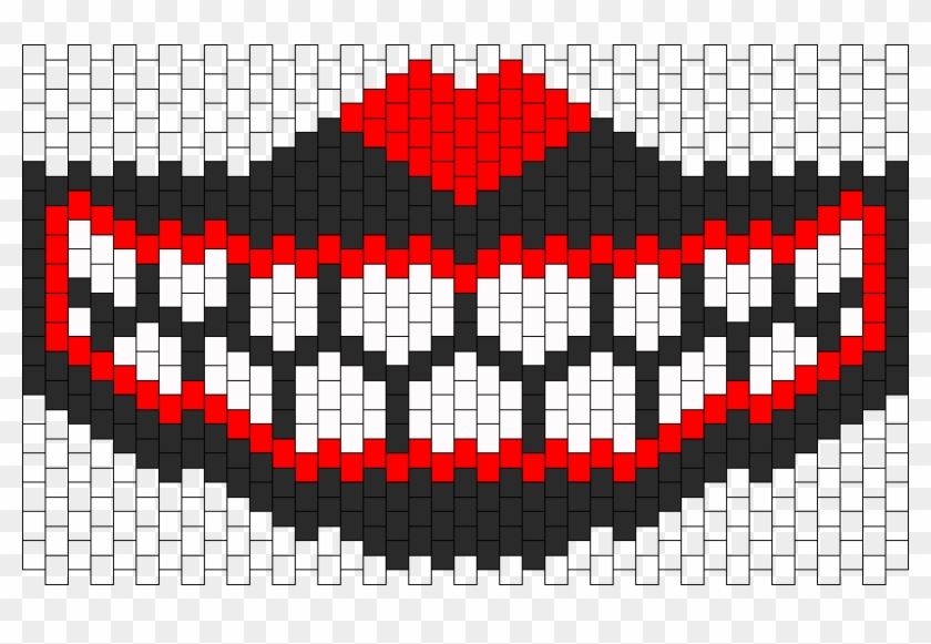 Clown Teeth Mask - Kandi Mask Pattern Red And Black Clipart #1881824