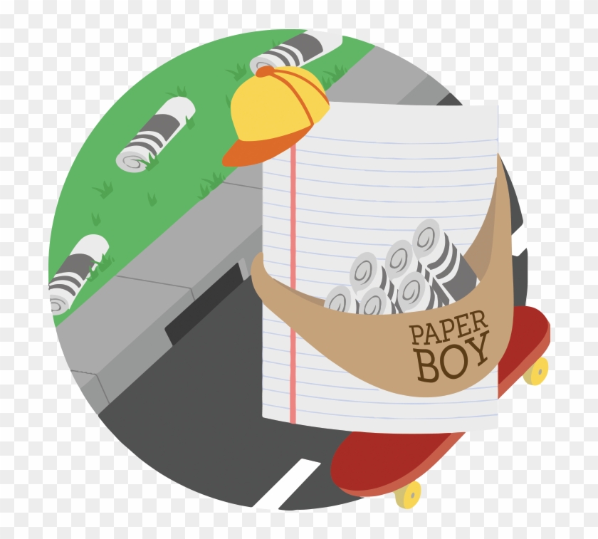 Paper Boy- Capture 10 Rock Paper Scissors Munzees - Illustration Clipart