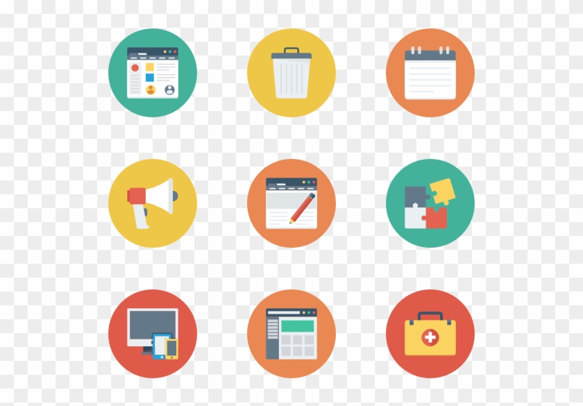 Web Design Development & Ul Flat Circle 325 Free Icons - Circle Clipart