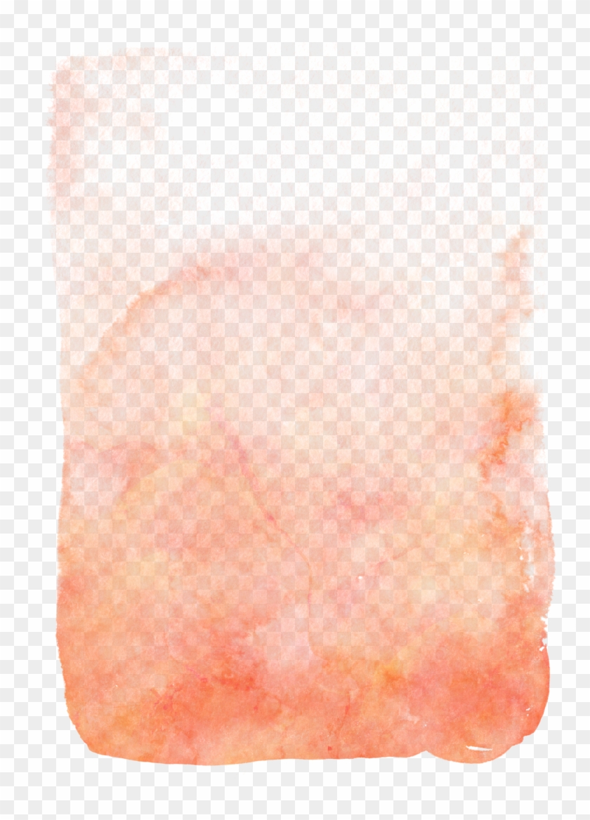 Coral Orange Free Watercolor Brush Stroke - Watercolor Paint Clipart #1883106