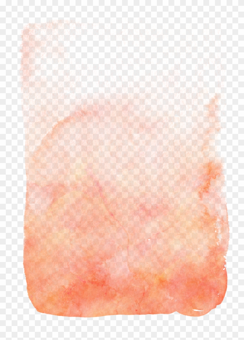 Coral Orange Free Watercolor Brush Stroke - Watercolor Paint Clipart