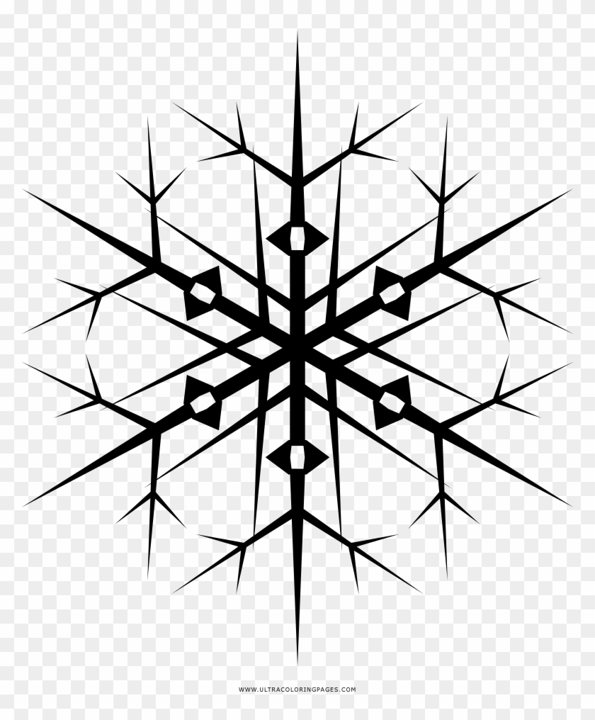 Copo De Nieve Página Para Colorear - Snowflake Clipart #1883131