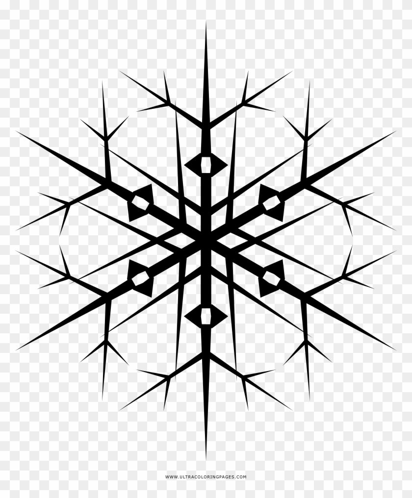 Copo De Nieve Página Para Colorear - Snowflake Clipart #1883131