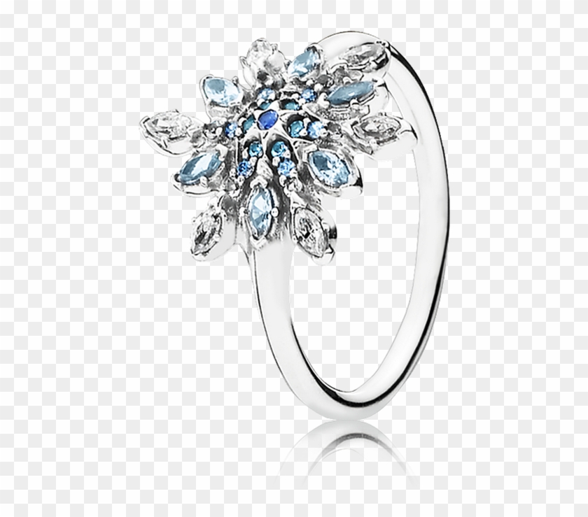 Copo De Nieve Cristalizada, Cristales De Color Azul - Pandora Blue Flower Ring Clipart #1884068