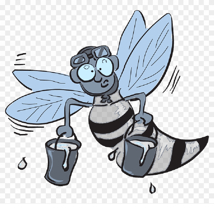 Honey, Cartoon, Bee, Flying, Wings, Insect, Buckets Clipart