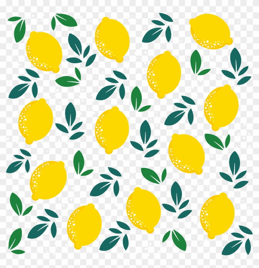 Yellow Transprent Png Free - Background Lemon Pattern Png Clipart