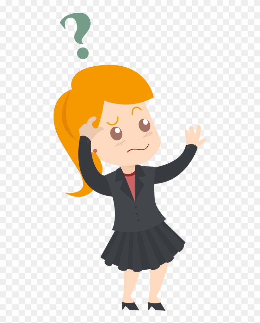 500 X 980 18 - Confused Girl Cartoon Png Clipart