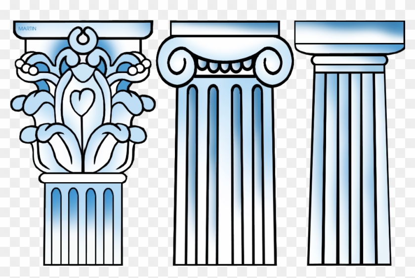 Greek Columns Drawing Clipart Ancient Greece Classical - Png Download #1886117