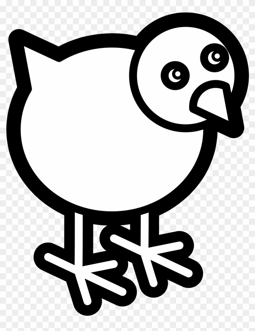 Clip Library Stock Vintage Chicken Clipart Black And - Pollito Para Dibujar Facil - Png Download