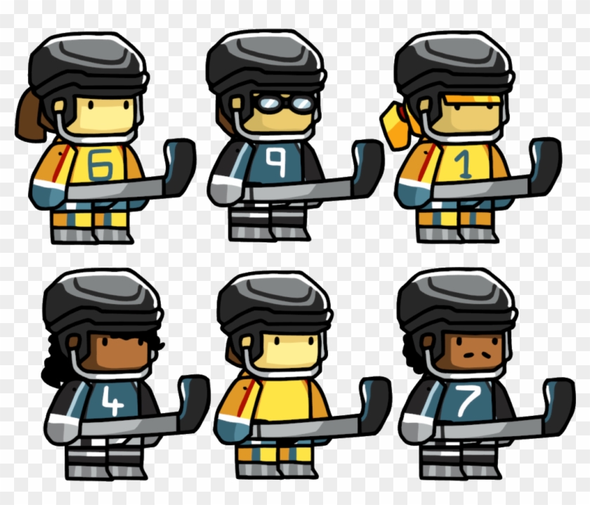 6 Hockey Players Clipart
