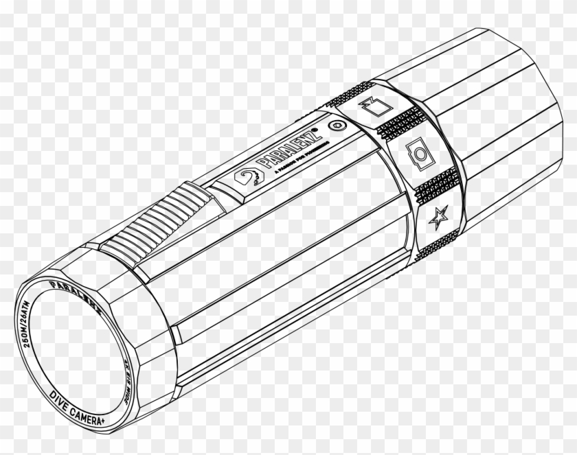 Paralenz Dive Camera Illustration - Technical Drawing Clipart #1887206