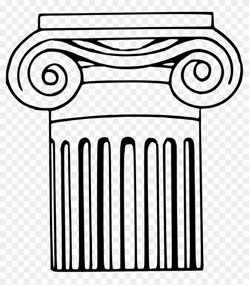 Columns Clipart Black And White - Ionic Column Clipart - Png Download #1887286