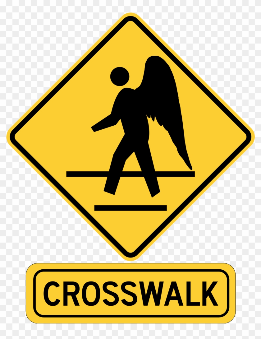 Pedestrians In Crosswalk Sign Clipart