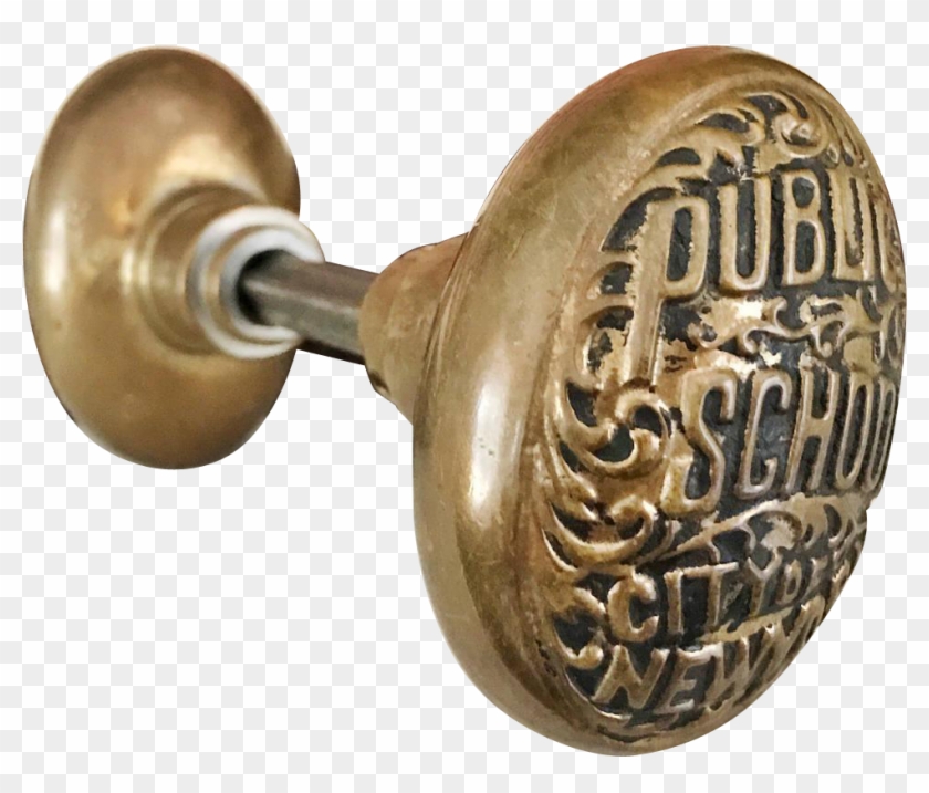 Antique New York Public Schools Doorknob Set - Antique Clipart