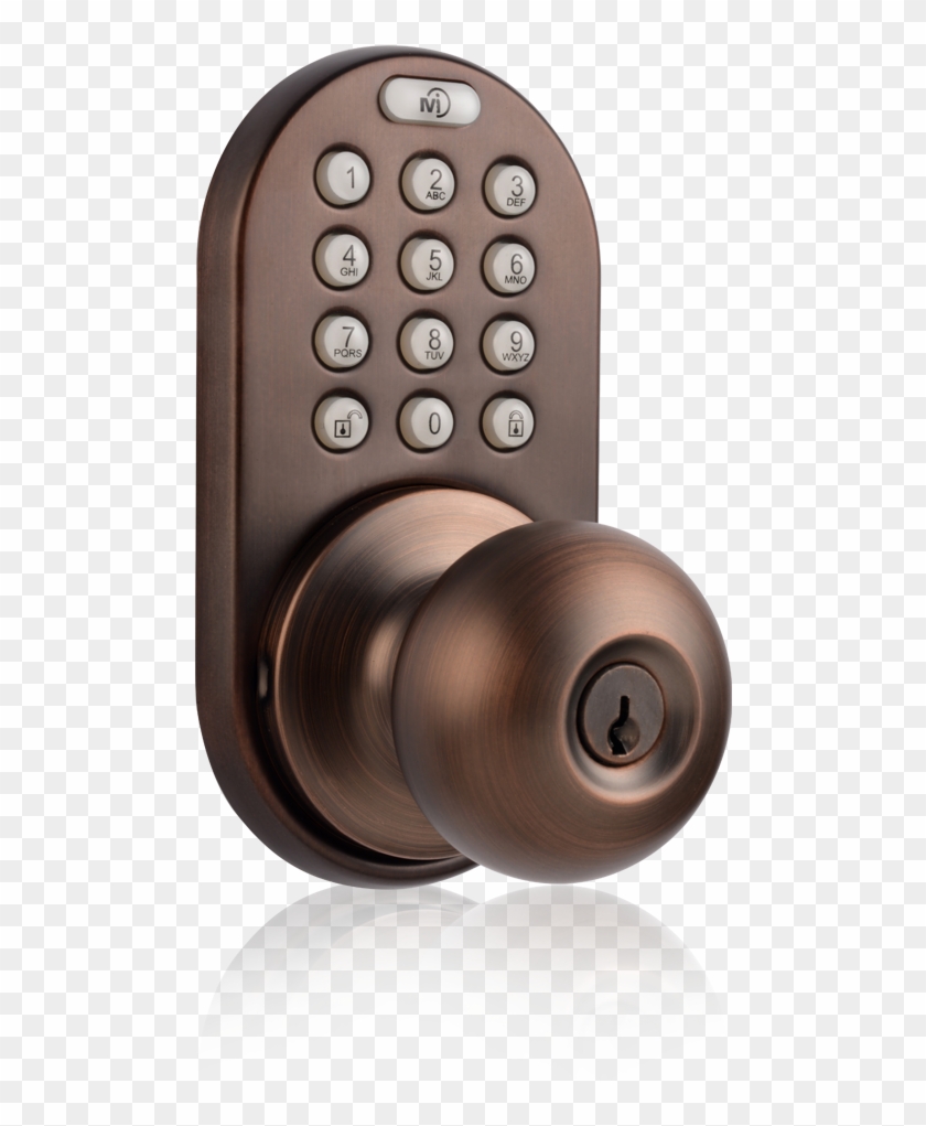 Keyless Entry Knob Door Lock With Rf Remote Control Clipart