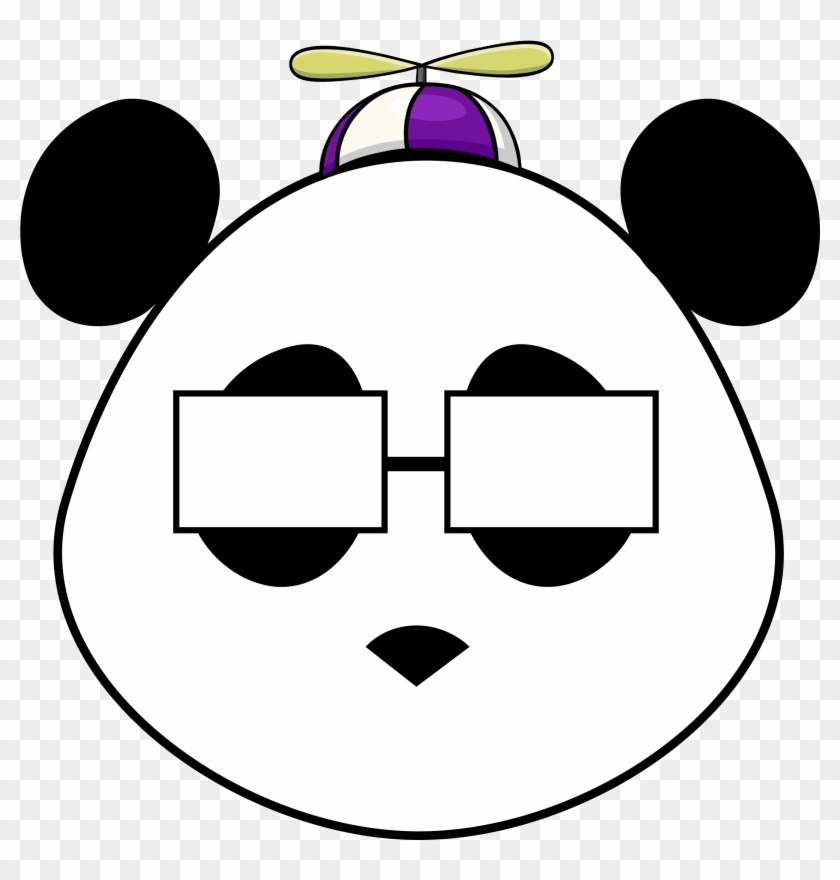 Smart Panda Propeller Hat Clipart