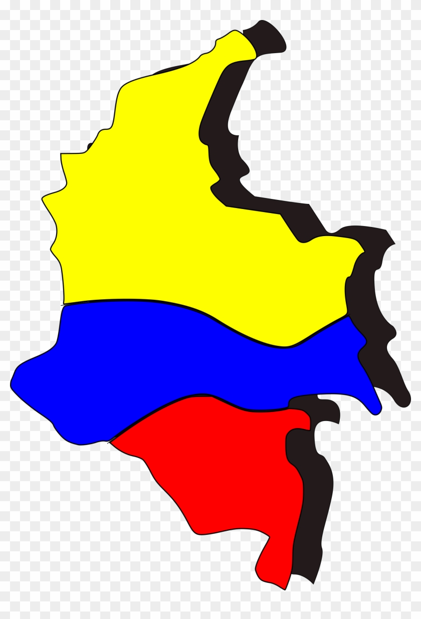Flag Of Colombia Map Cartoon Symbol - Colombia Clipart - Png Download