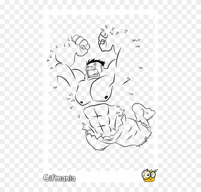Connect The Dots Of Hulk - Pasatiempos Clipart