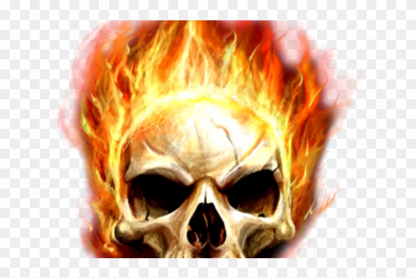 Wing Vector Guitar Fire - Skull With Fire Png Clipart #1890907