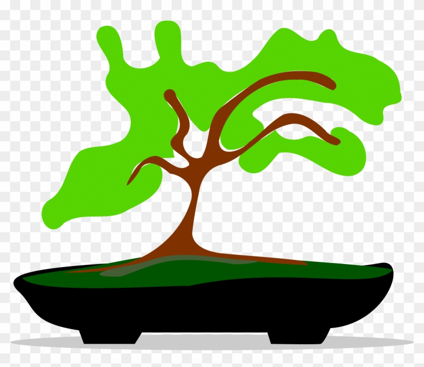 Bonsai Tree Silhouette Vector Png , Png Download Clipart #1891438