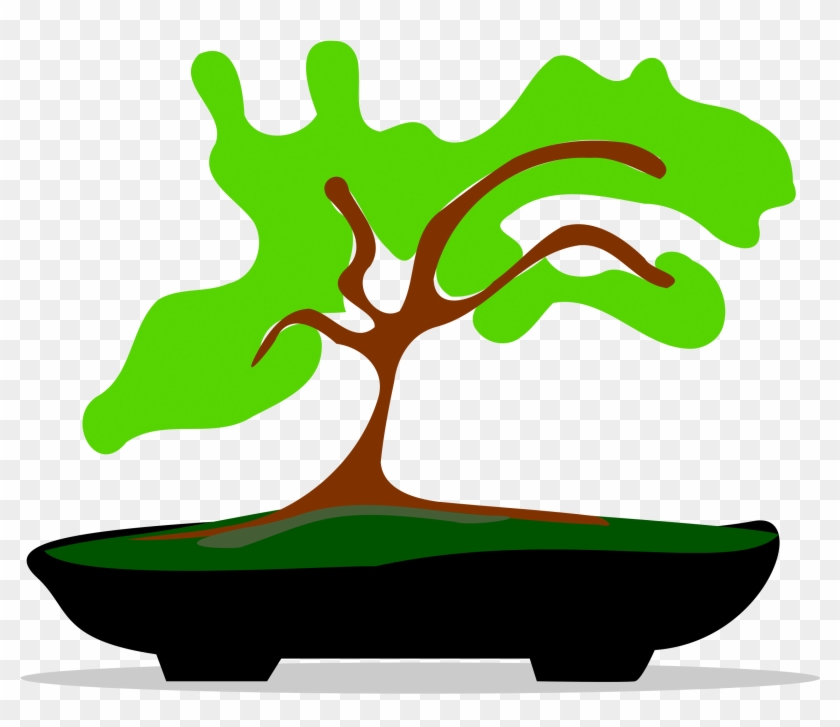 Bonsai Tree Silhouette Vector Png , Png Download Clipart