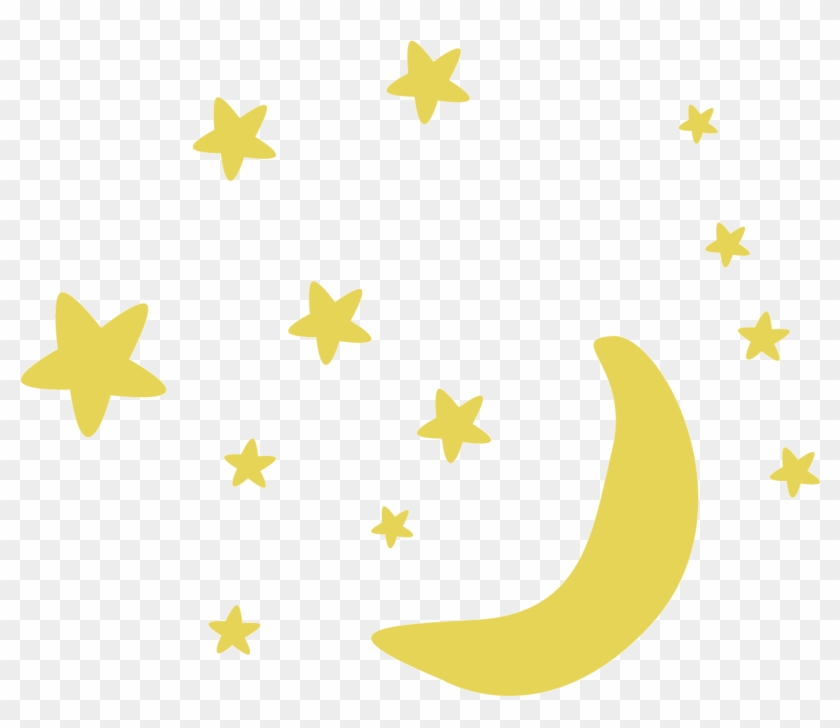 Moon And Stars Pattern - Glow In The Dark Stars Stickers Clipart