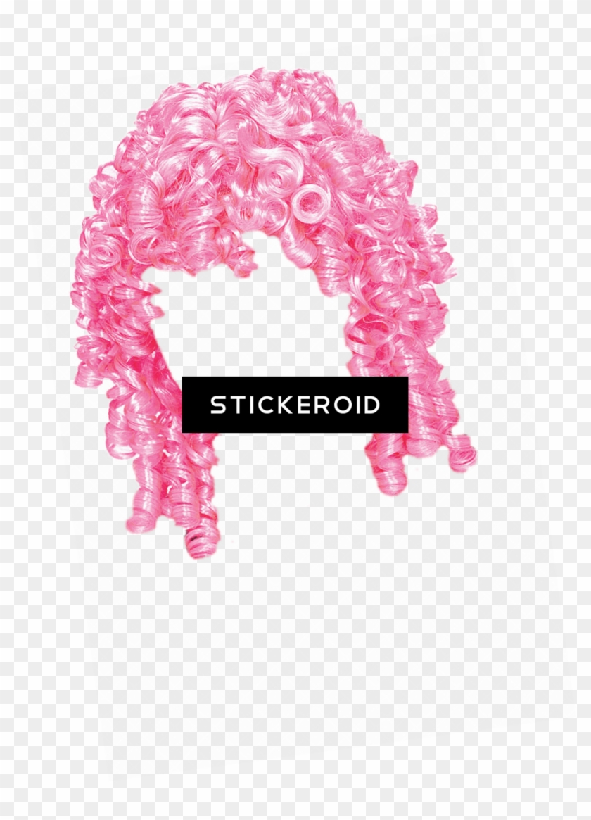 Wig Pink Curly - Pink Curly Hair Clipart #1892397