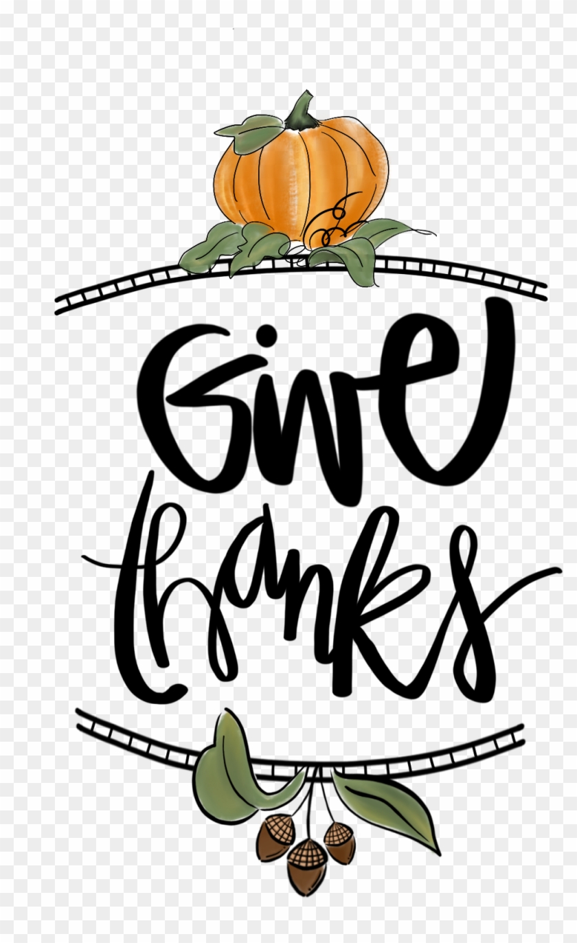 Clip Black And White Give Thanks - Calligraphy - Png Download