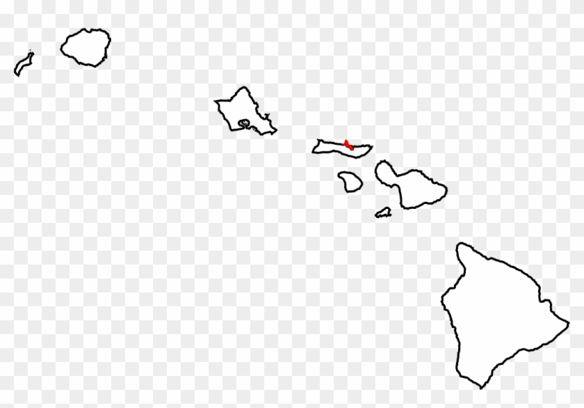 Map Of Hawaii Highlighting Kalawao County - Map Of Hawaii Black And White Clipart