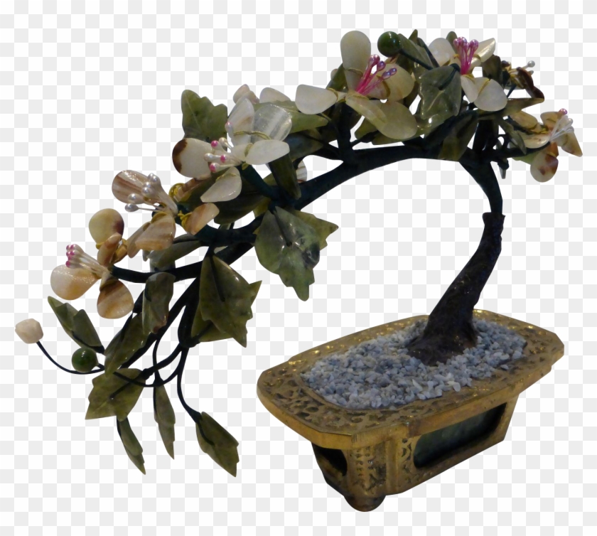 Vintage Jade Semi-precious Stone Bonsai Tree Clipart #1893408