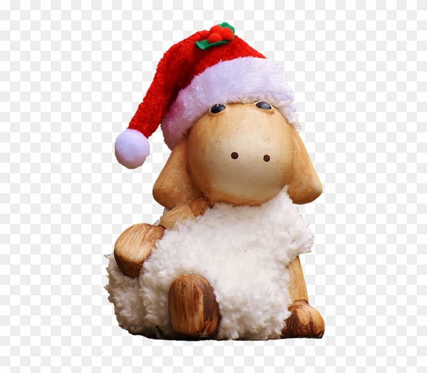 Christmas, Sheep, Figure, Soft Toy, Santa Hat, Toys - Mouton Noël Clipart
