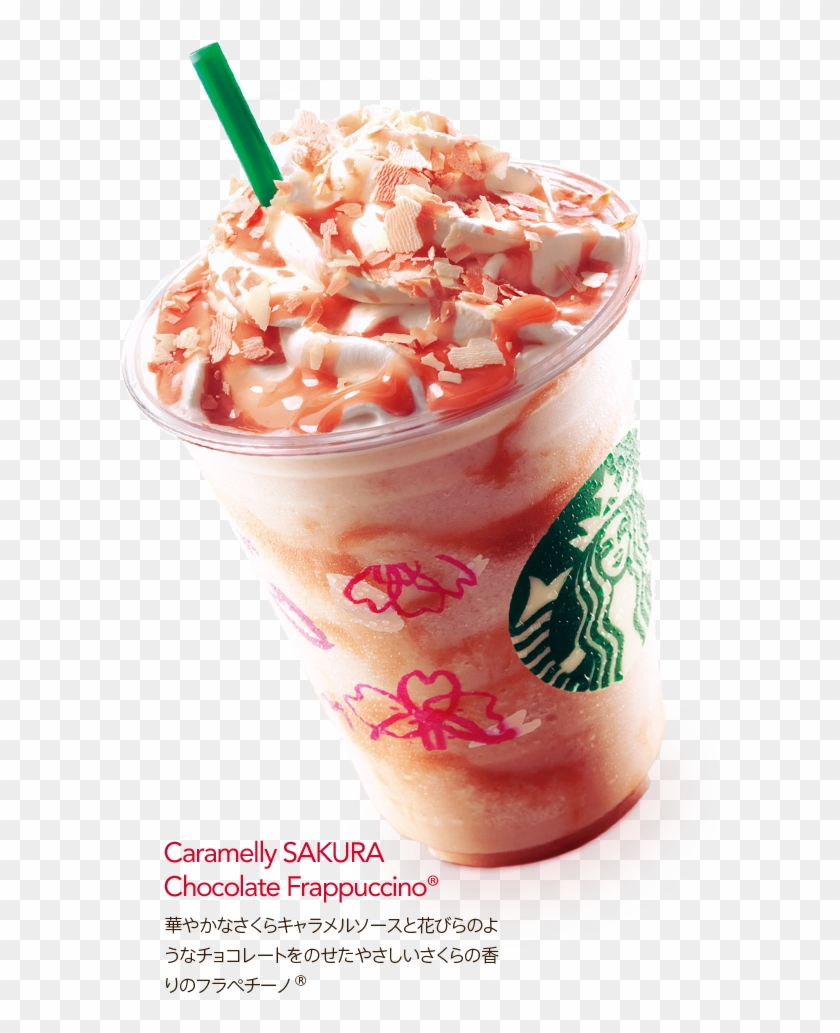 Caramelly Sakura Chocolate Frappuccino - Starbucks Sakura Drink Png Clipart #1893721
