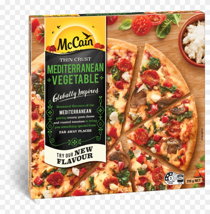 Ultra Thin Mediterranean Vegetable Pizza 310g , Png Clipart