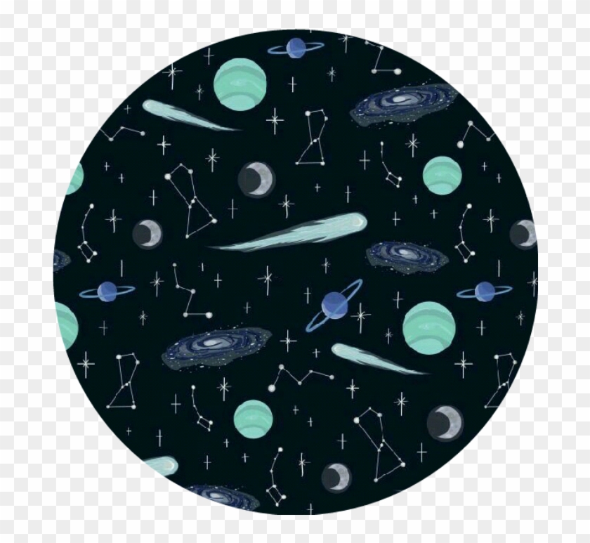 Space Star Planet Galaxy Circle Aesthetic Blue Black - Space Aesthetic Clipart