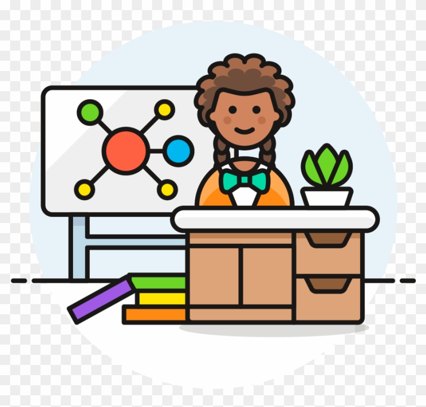 23 Teaching Midmap Female African American - Cartoon Clipart #1894292